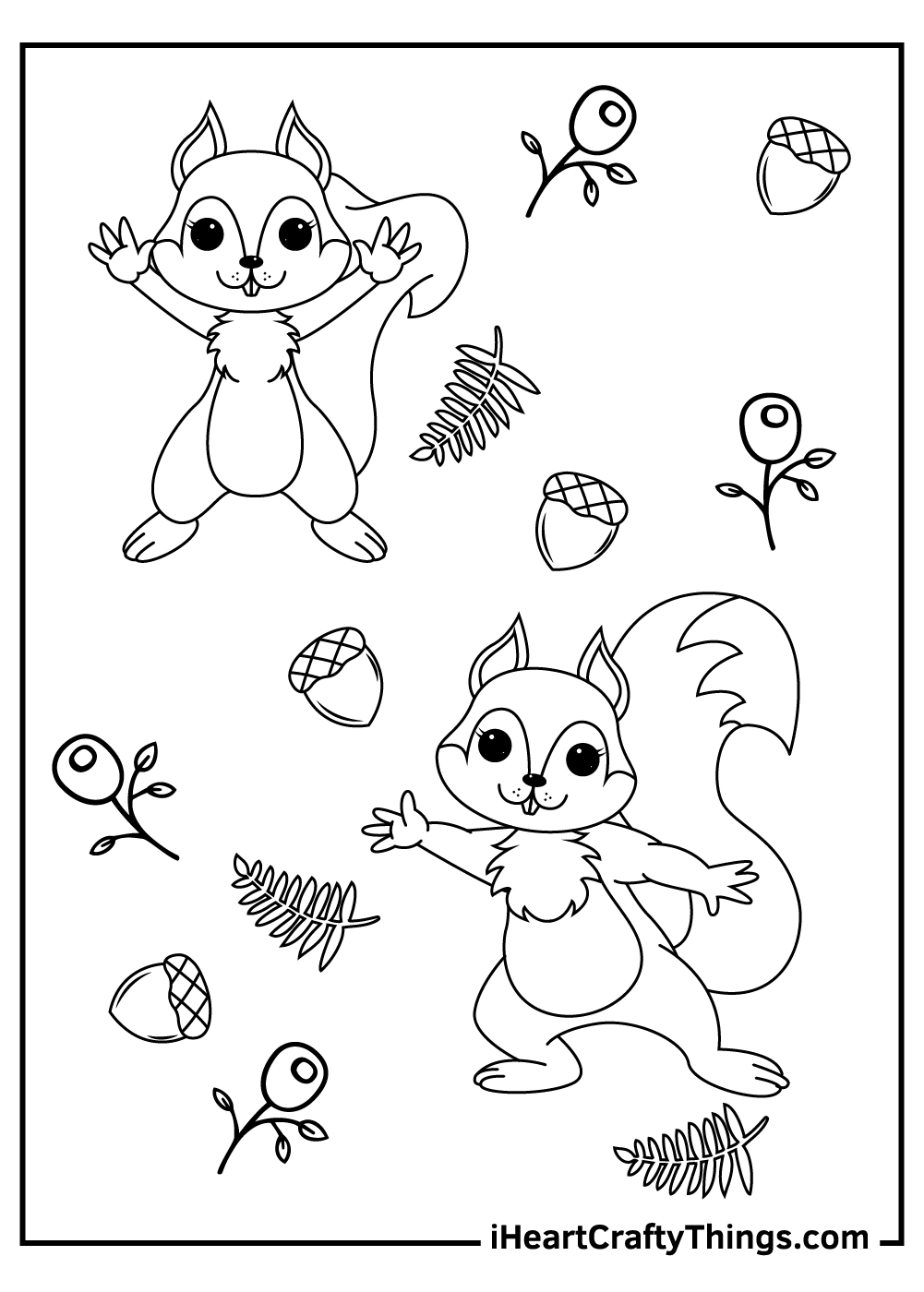 Printable Squirrels Coloring Pages Updated 2021