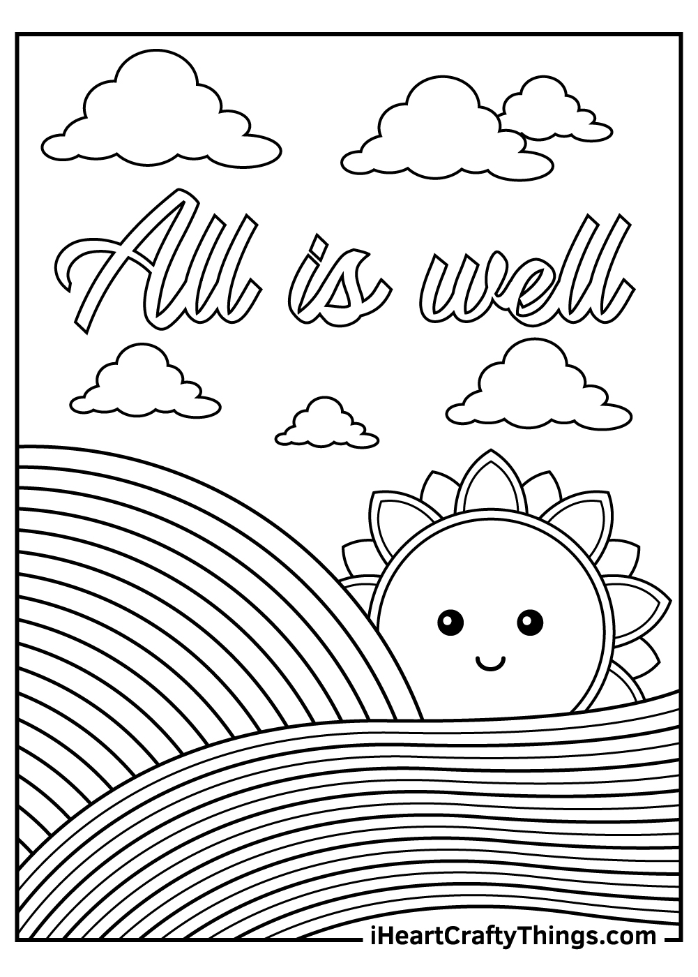 all is well stress relief coloring pages free printable