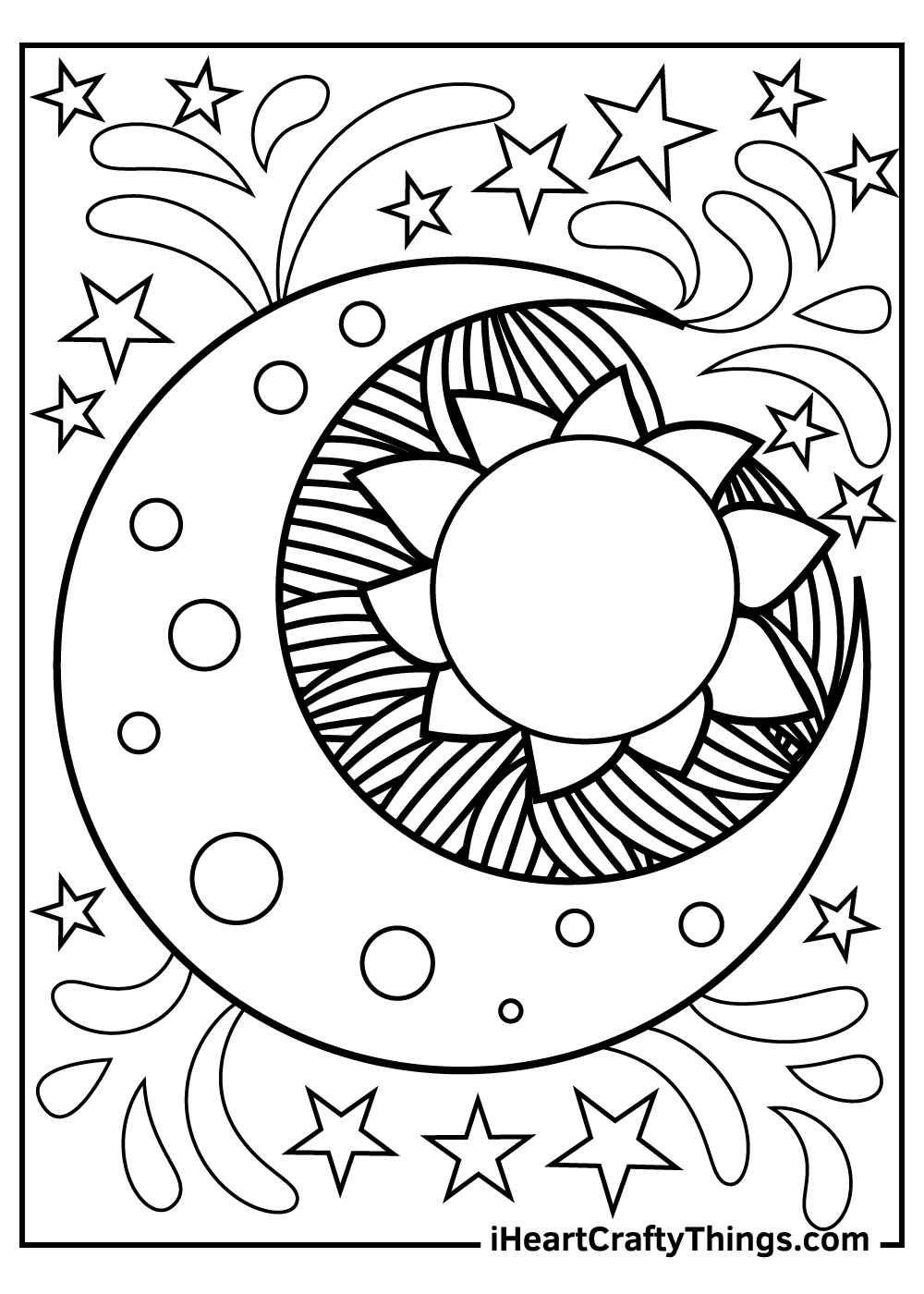 Instant Download SUN Summer Coloring Page Adult Coloring Page To Color