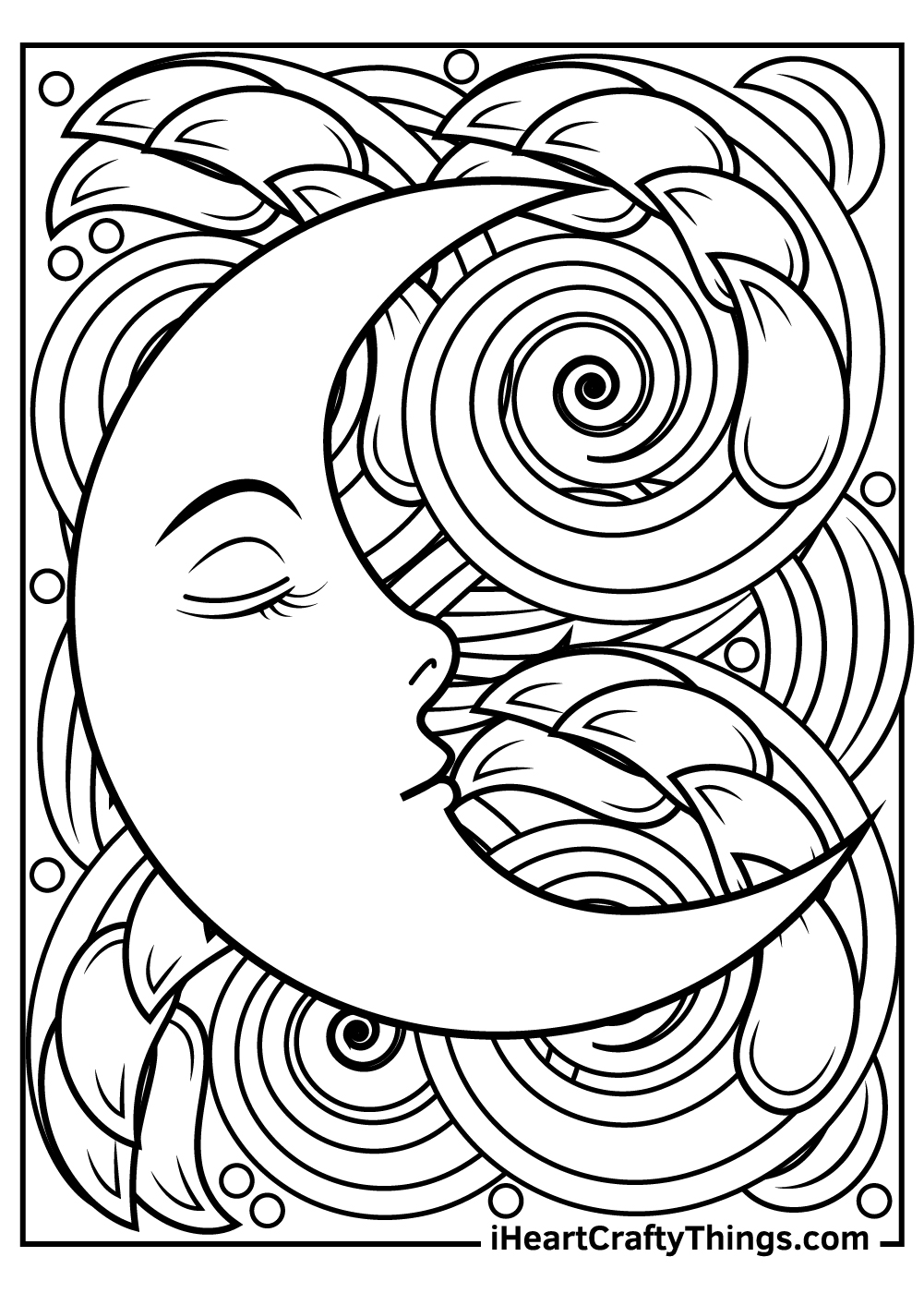 Drawing & Illustration Digital Sun and Moon Digital Download Coloring ...