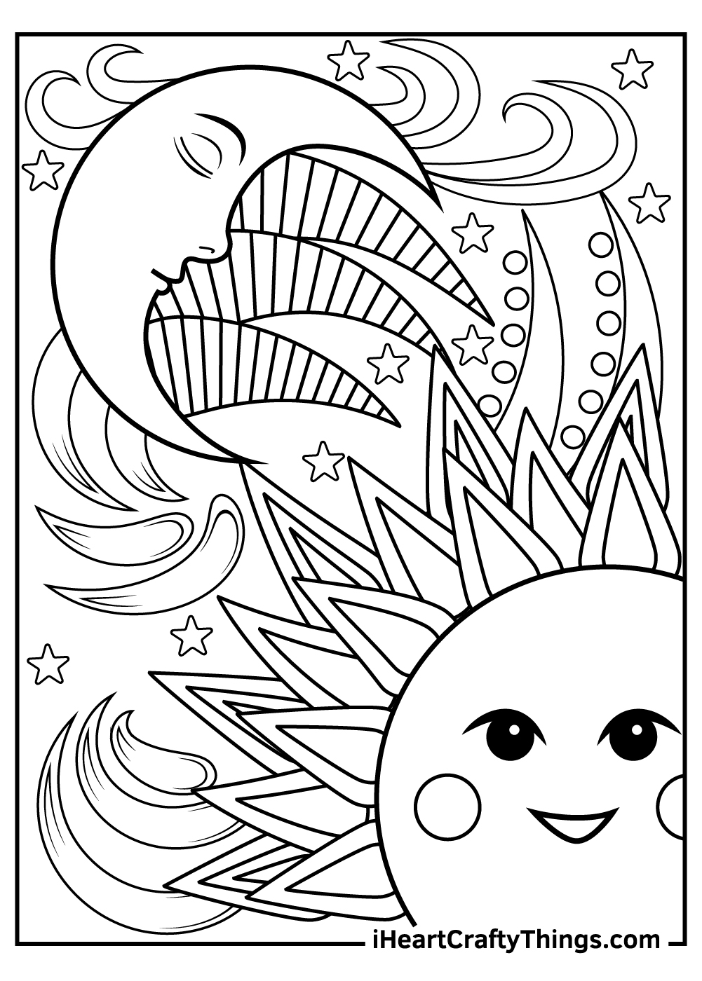 Sun And Moon Coloring Pages Updated 2021 