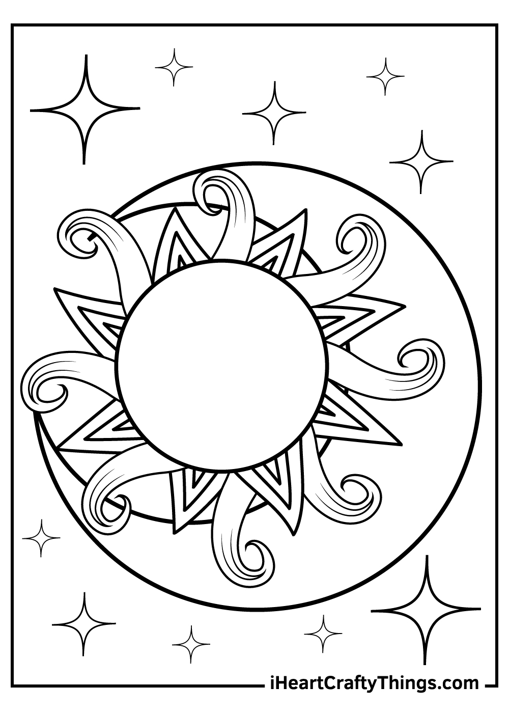 sun and moon coloring pages for kids