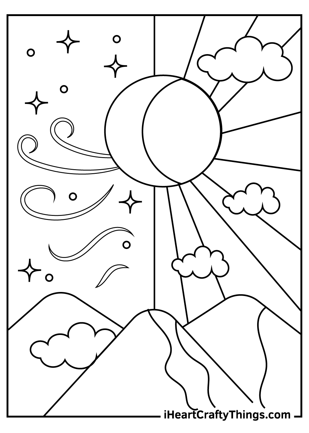 Sun and Moon Coloring Book For Kids Ages 8-12: Celestial Wonders Drawing  Easy 25 Images Illustrations Color Book | Gifts for Kids, Childs |  Creativity