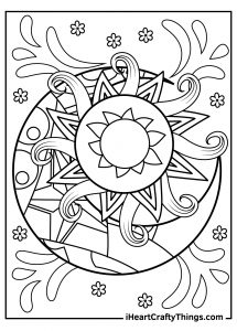 Sun And Moon Coloring Pages (100% Free Printables)