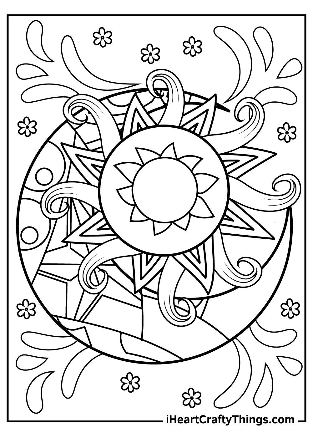 sun and moon coloring pages for adults