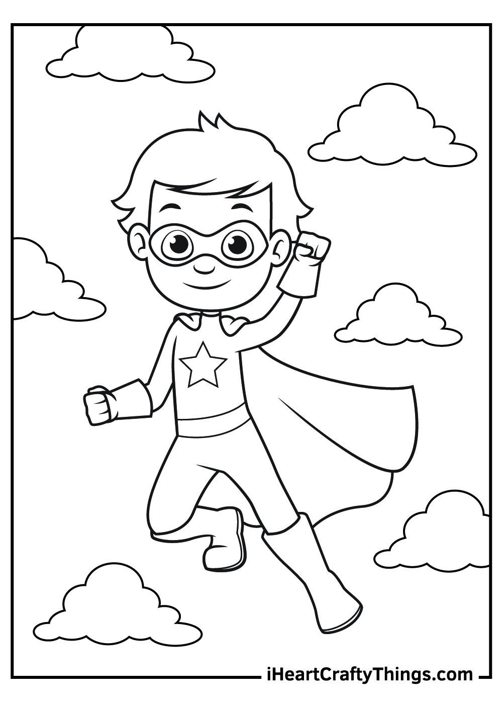 free animated superhero clipart coloring