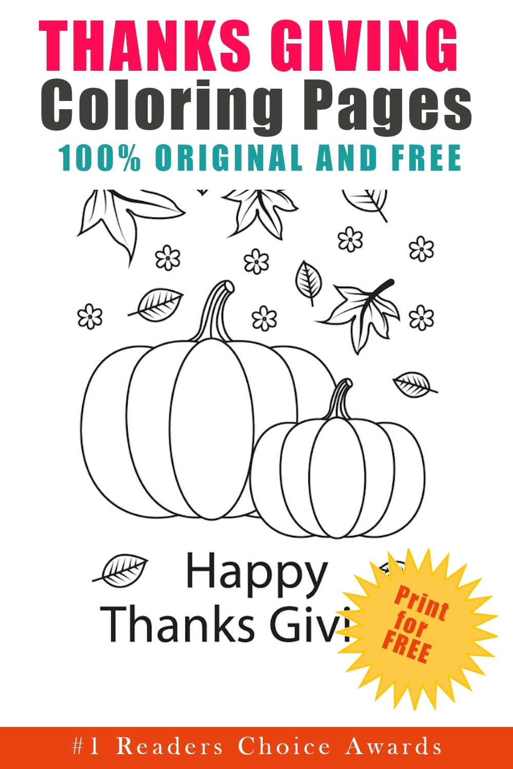 original and free thanksgiving coloring pages