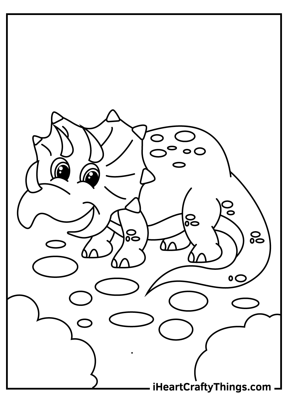 cute baby triceratops coloring pages for kids