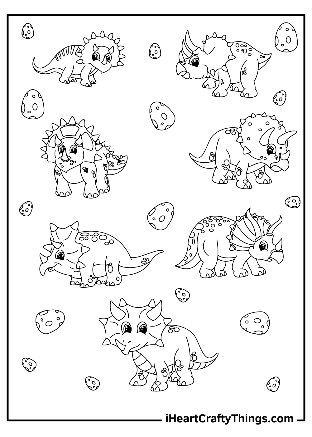 cute triceratops coloring pages free download