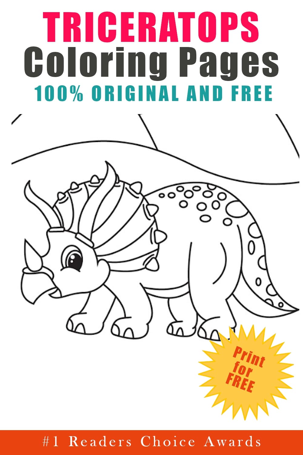 free original triceratops coloring pages