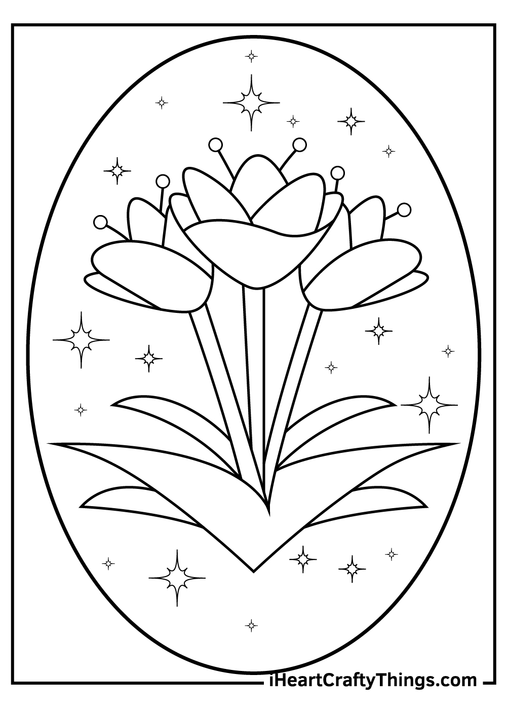 simple tulip coloring pages