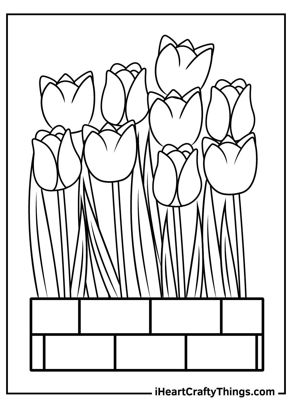 tulips coloring pages printable 