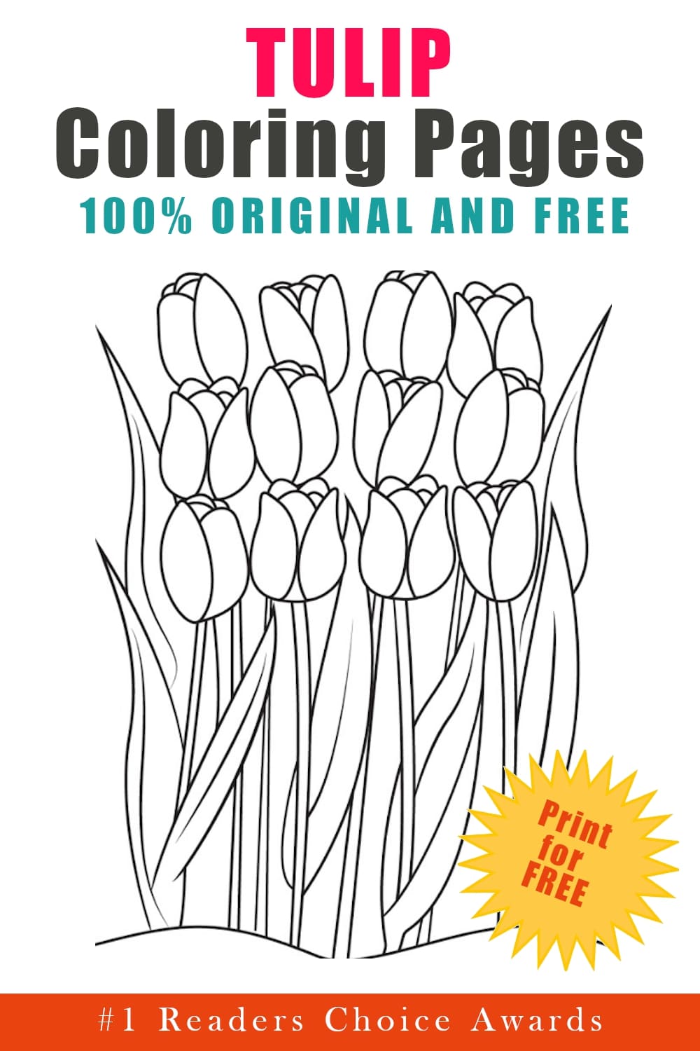 free original tulip coloring pages