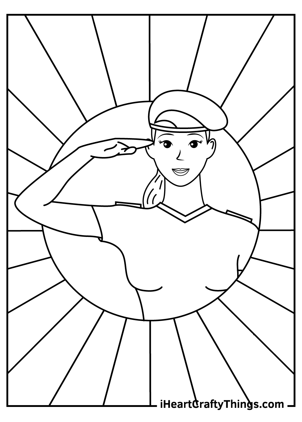 Woman Veteran’s Day Coloring Pages