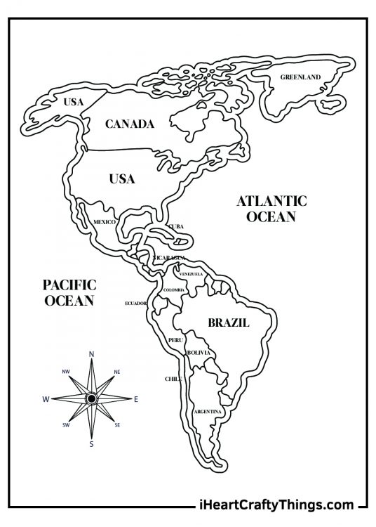 World Map Coloring Pages (100% Free Printables)