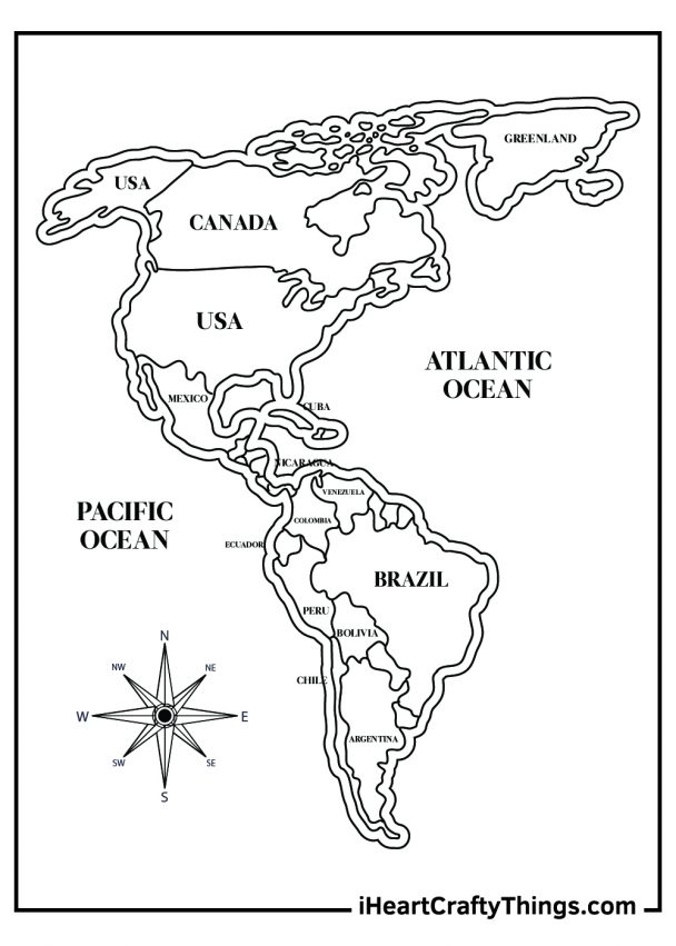 World Map Coloring Pages (100% Free Printables)