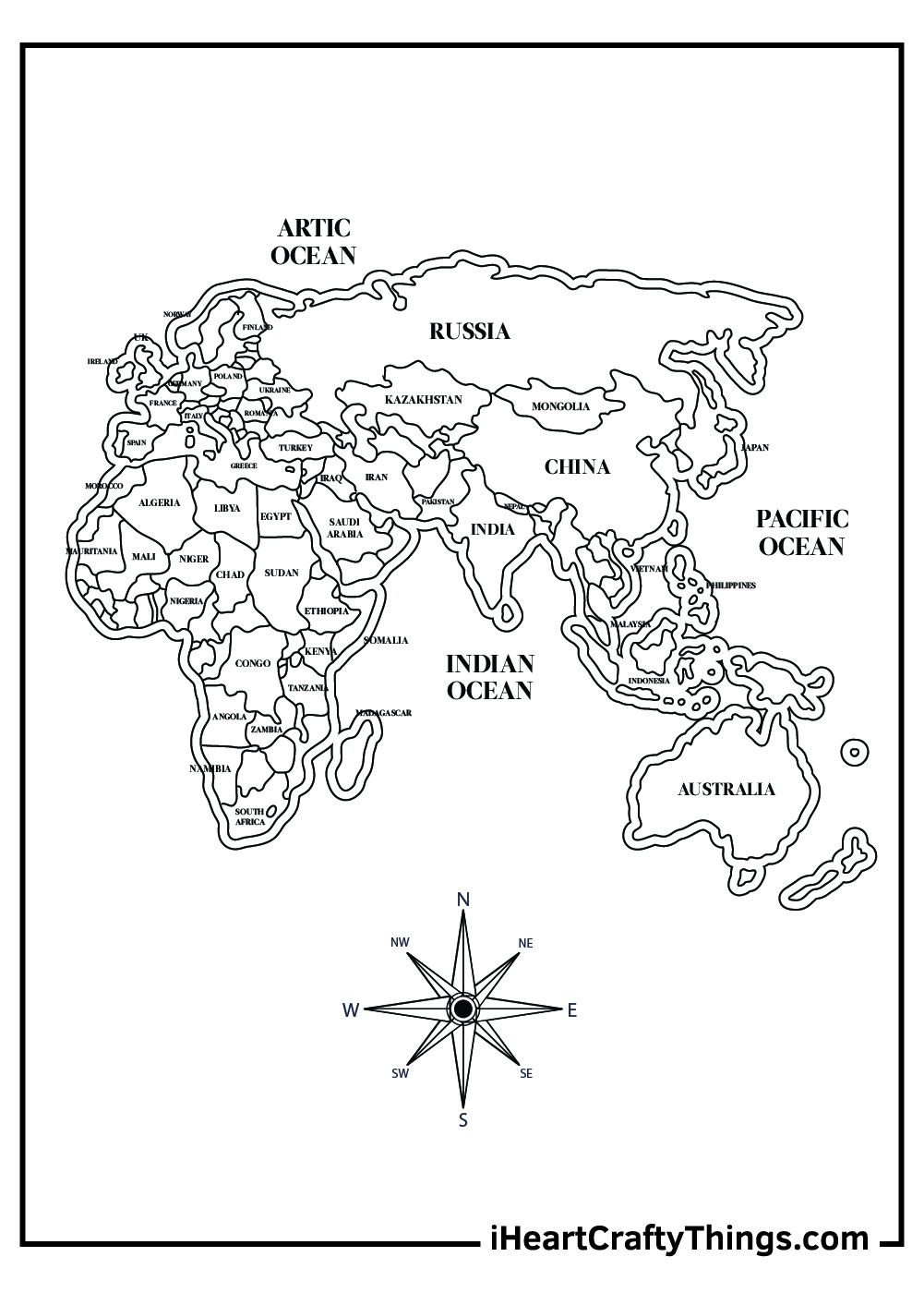 Printable World Map Coloring Page Printable World Holiday