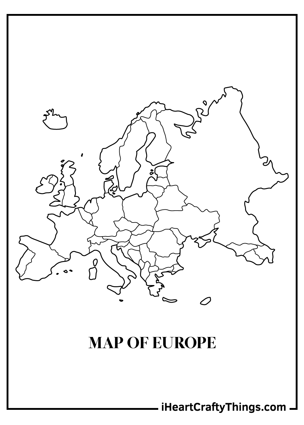 Europe and Asia map coloring pages free download