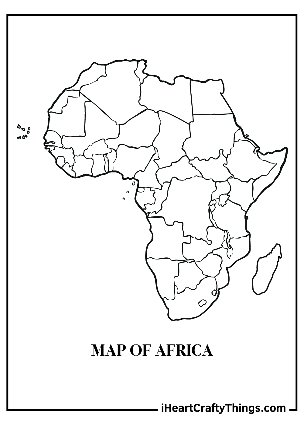 map of africa coloring pages free printable 