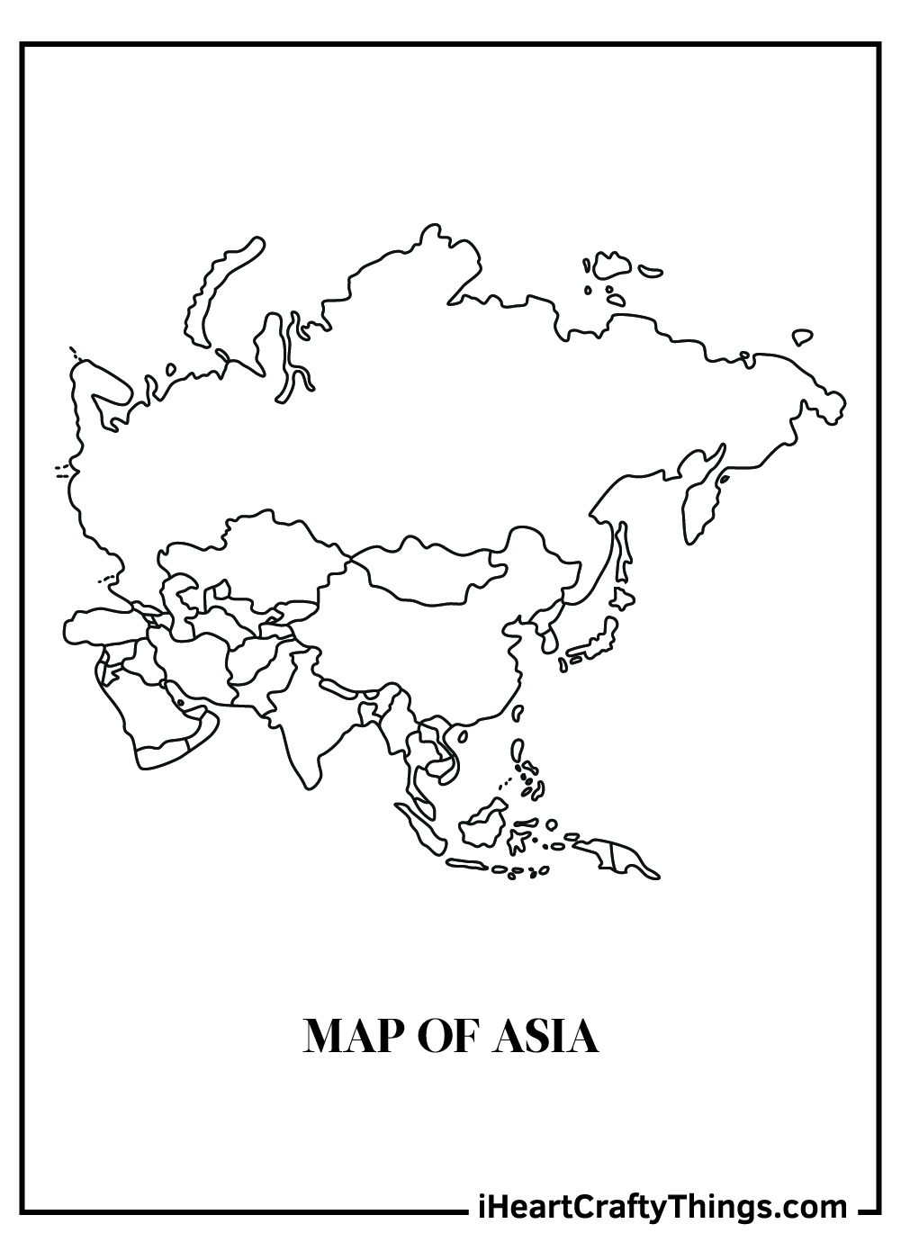 map of asia coloring pages free printable 