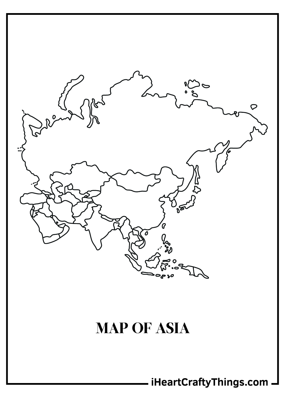 World Map Coloring Page With Countries Labeled