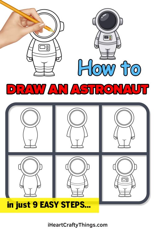 Astronaut Drawing — How To Draw An Astronaut Step By Step