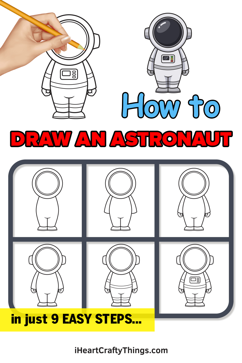 how to draw an astronaut in 9 easy steps