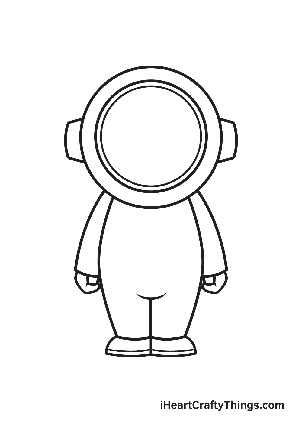 astronaut drawing step 7