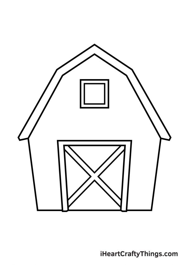 Barn Drawing - How To Draw A Barn Step By Step