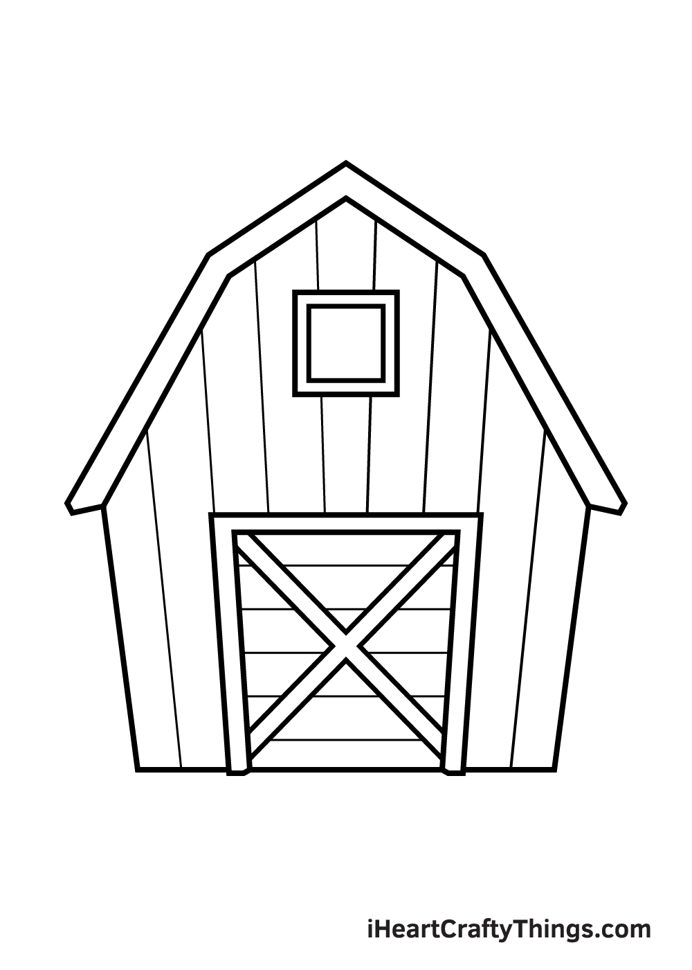 barn with animals drawing