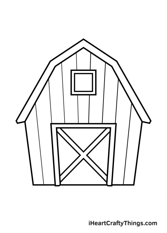 Barn Drawing How To Draw A Barn Step By Step