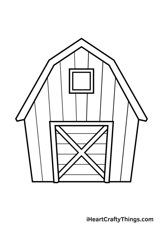 Barn Drawing How To Draw A Barn Step By Step