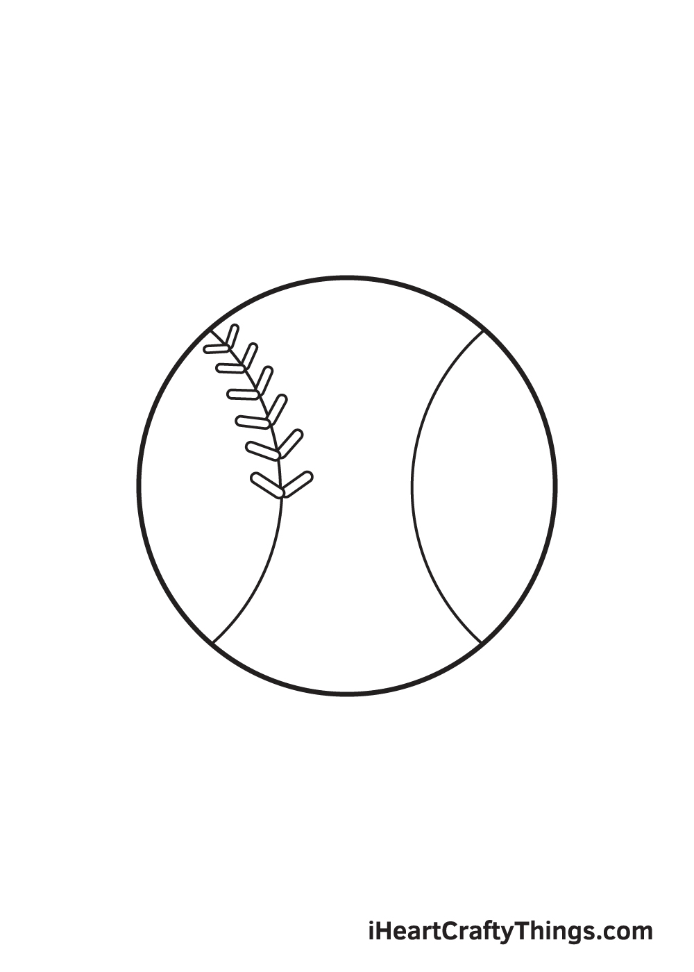 baseball drawing step 5