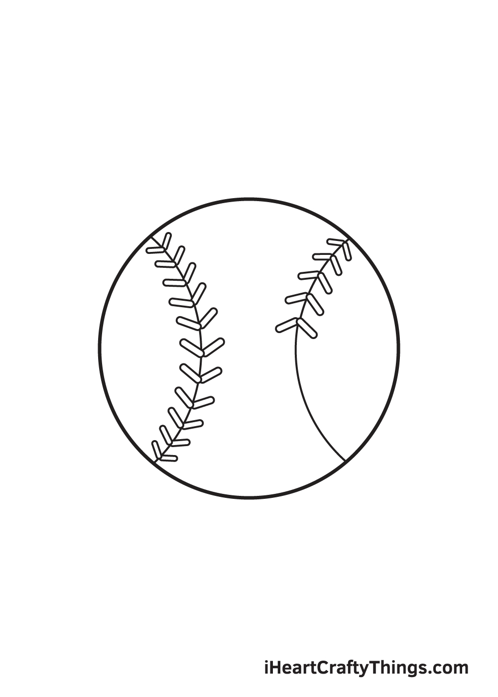 baseball drawing step 7