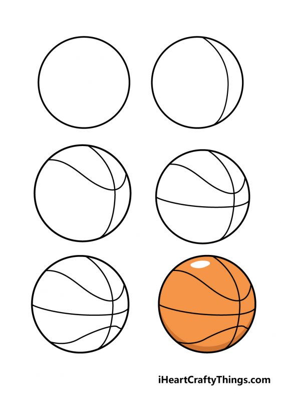 Basketball Drawing - How To Draw A Basketball Step By Step