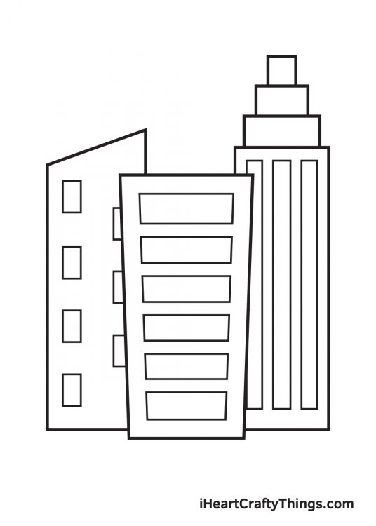 Buildings Drawing - How To Draw Buildings Step By Step