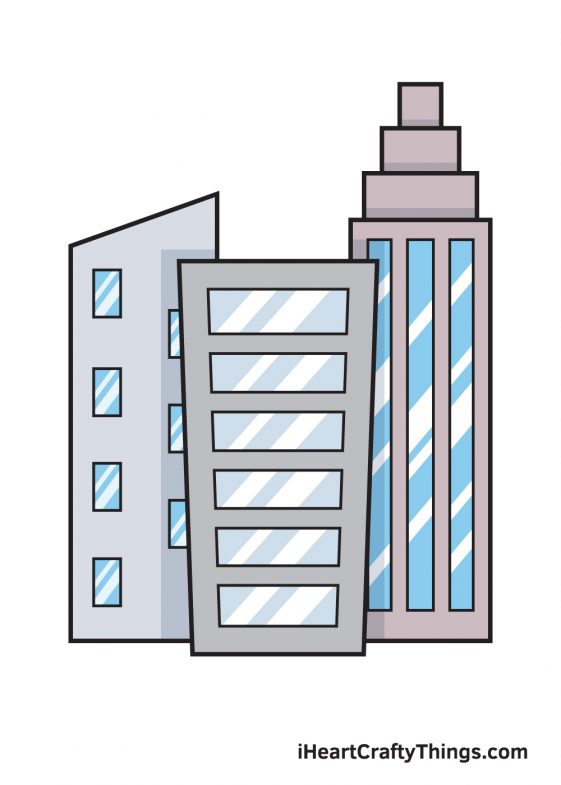 Buildings Drawing - How To Draw Buildings Step By Step