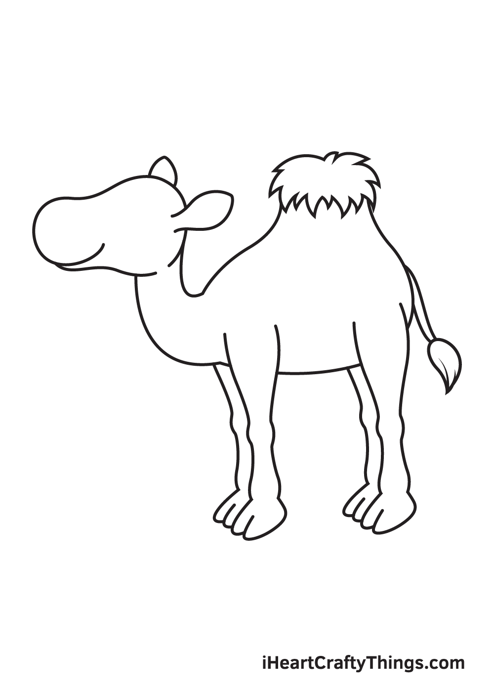 Camel vector drawing. Coloring Page Isolated for Kids. Generative AI  30599847 Stock Photo at Vecteezy