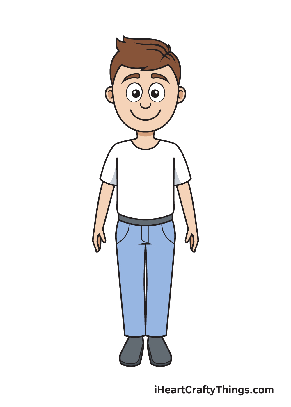 cartoon people drawing 9 steps