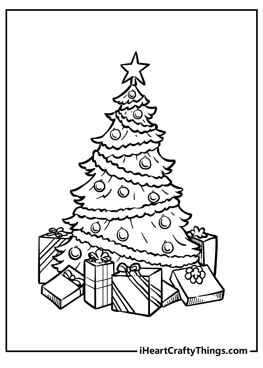 christmas tree coloring pages 