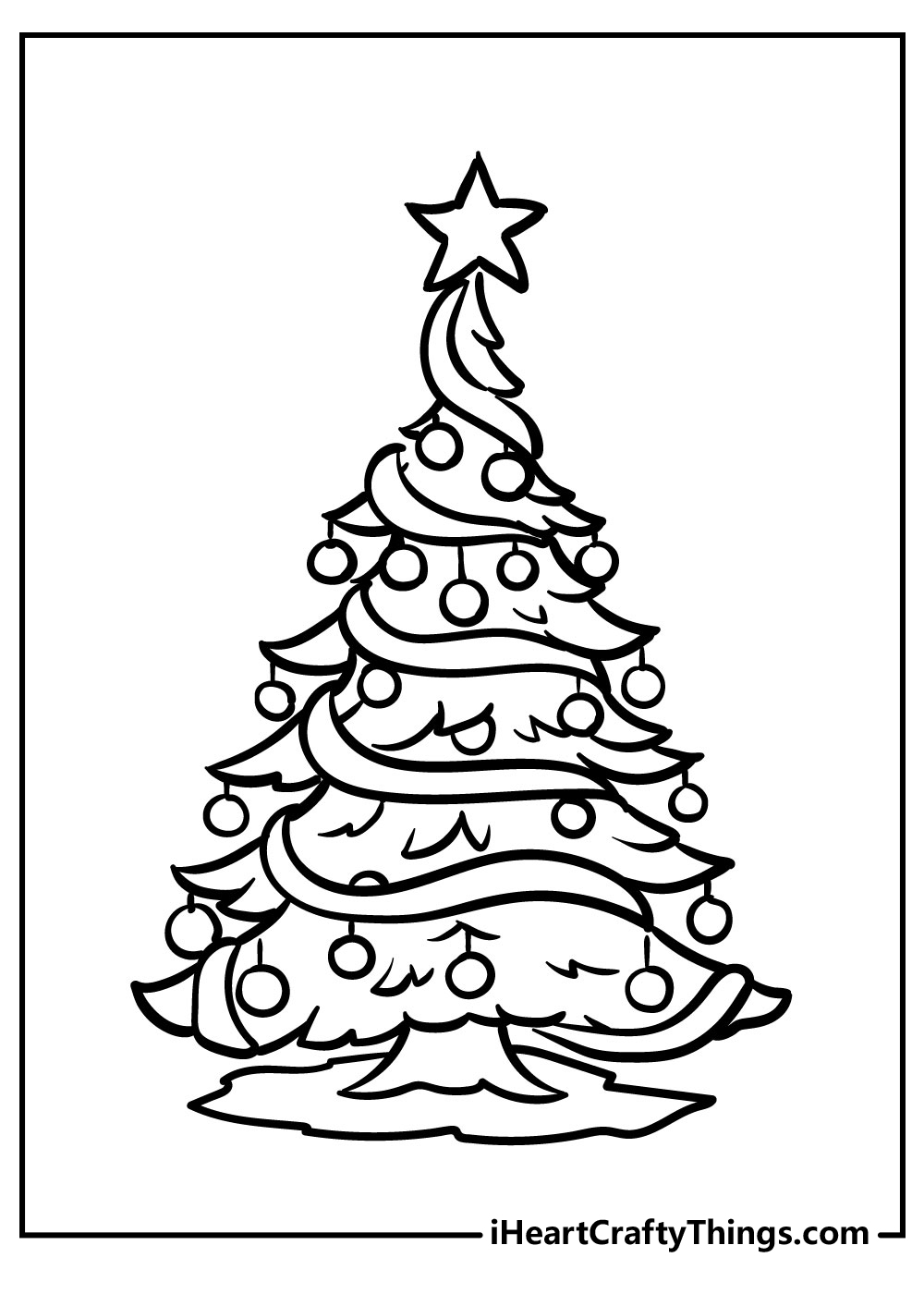christmas tree coloring pages to print free