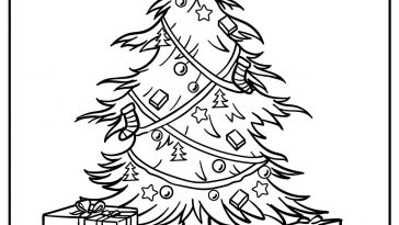 christmas tree coloring images free printable