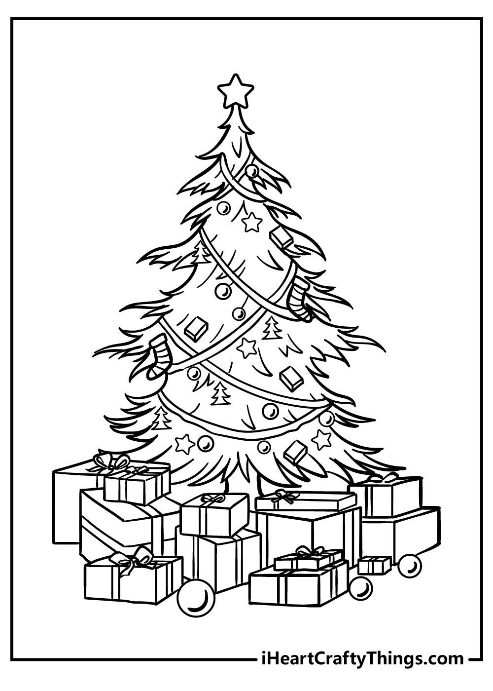 free printable christmas tree coloring pages for kids