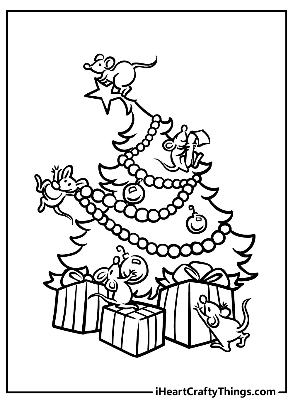blank christmas tree coloring pages