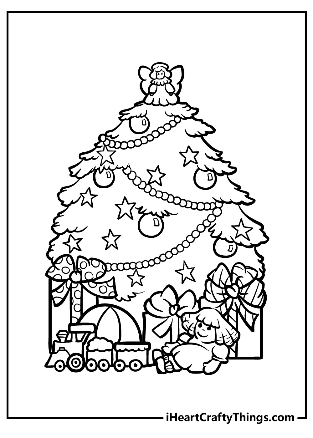 free christmas tree coloring pages