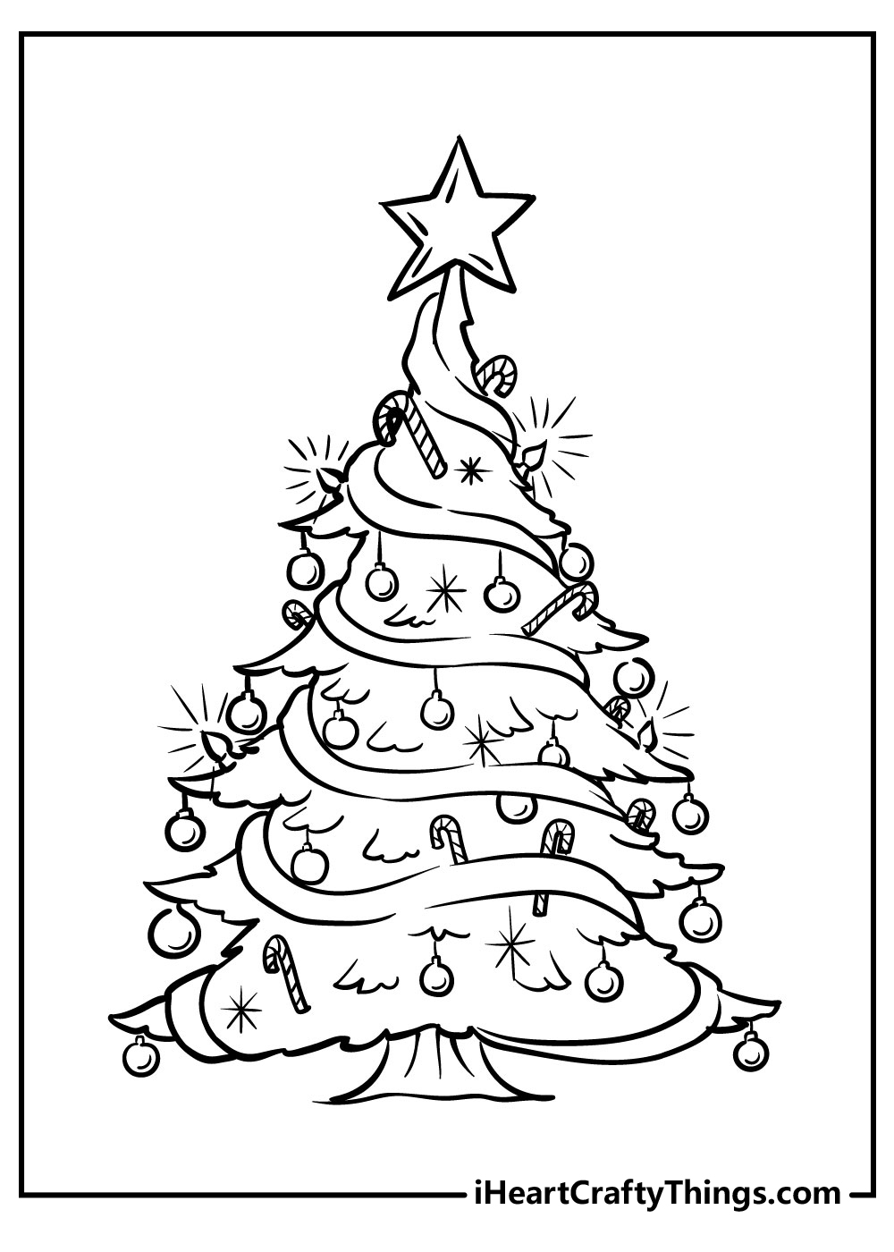 detailed christmas tree coloring pages