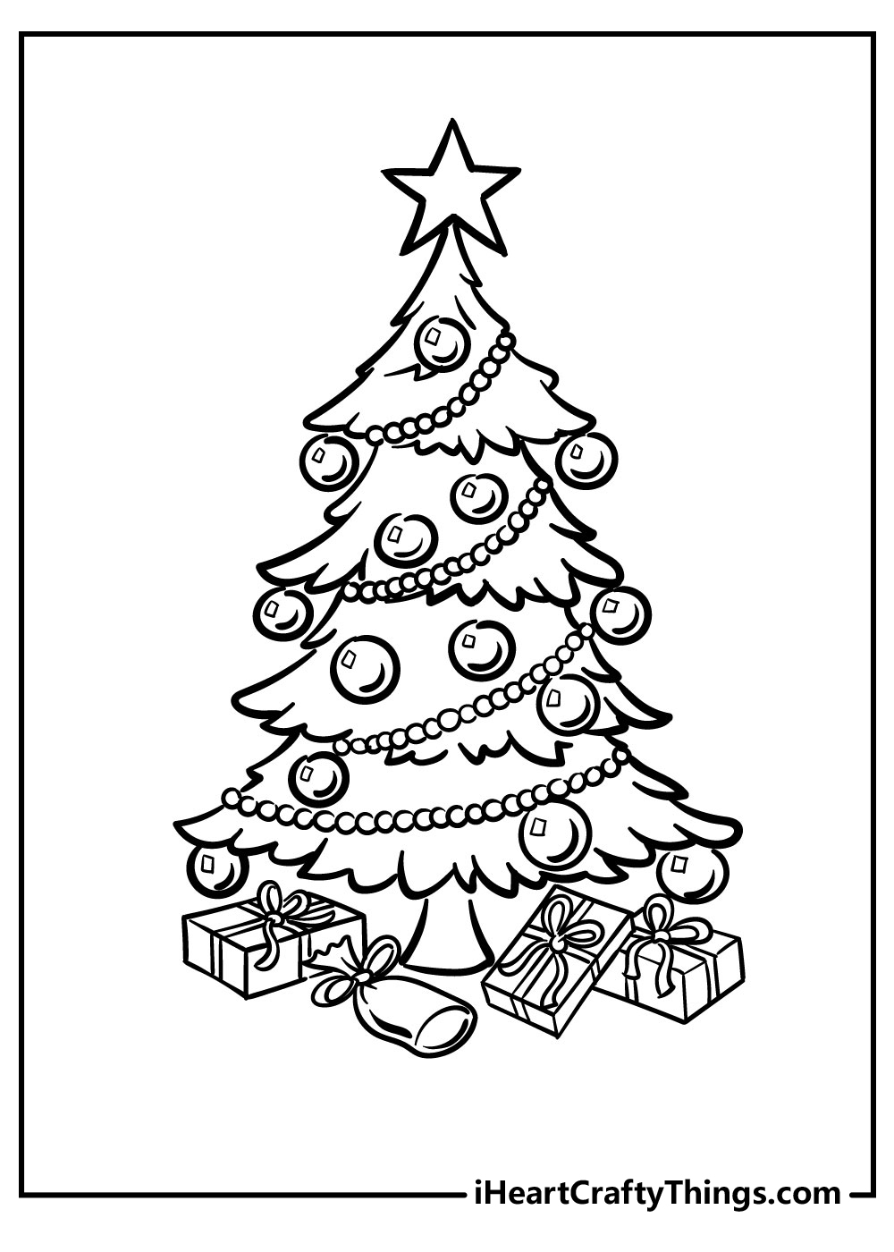 free printable christmas tree coloring pages