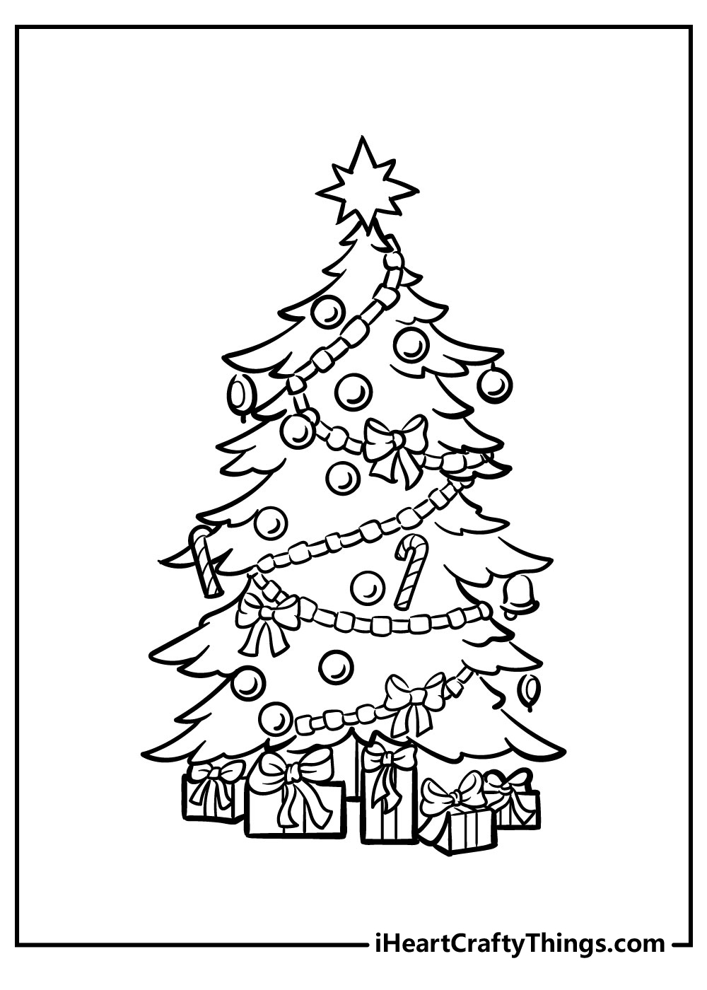 christmas tree coloring pages free pdf download