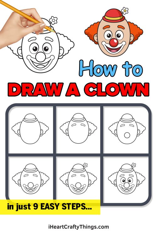Clown Drawing - How To Draw A Clown Step By Step