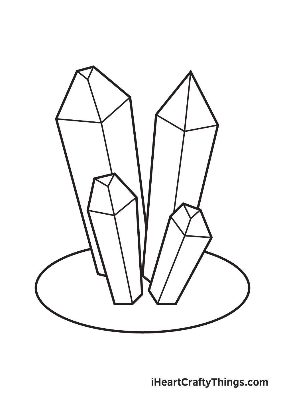 Crystals Drawing - How To Draw Crystals Step By Step